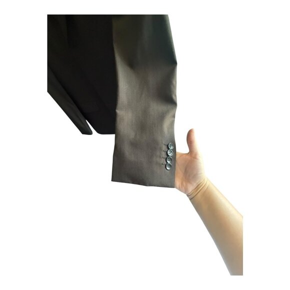 Black Mens 3-Button Suit Jacket By Luca Bertoni Lined Wool Blend Size 40R/34 - Picture 2 of 3